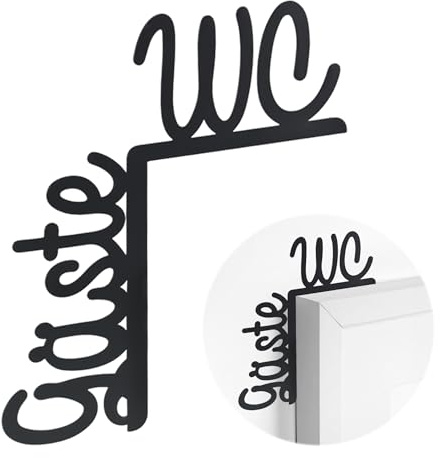 Gäste WCTürrahmenschild, WCSchild Gäste WC Türschild Klo Schild Toiletten Schriftzüge Gästetoilette Toilettenschild - Als Schild, Türschild, Toilettenschild, Aufkleber