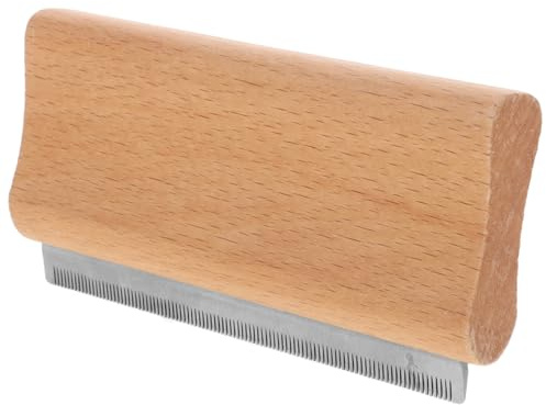 UPKOCH Pferdebürste Edelstahl Holz Enthaarungsbürste für Pferde und Rinder Pferdeputzkamm mit Massagefunktion Rostfrei für Tierpflege und Fellreinigung