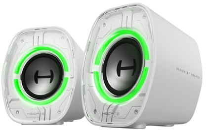 Edifier G1000 II Enceinte PC Gamer de Bureau: Haut-Parleur Large Bande 2.5 et Basses Améliorées, RGB Dynamique, Modes Jeu/Musique/Film, Bluetooth/USB-C/AUX, Enceintes pour PC, PS5, Switch - Blanc