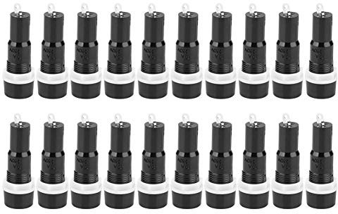Sicherungshalter MF 527 20 Stück hochwertige Sicherungsbox schwarz für 5x20mm Sicherungen robustes Gehäuse mit 250V und 10A für Elektroinstallationen und Reparaturen