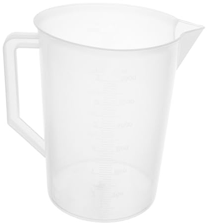 Warmhm Misurino per Olio 3000Ml Segni ad Alto Contrasto Contenitore Trasparente per Liquidi Impugnatura Pratica per Officina e Settore Auto