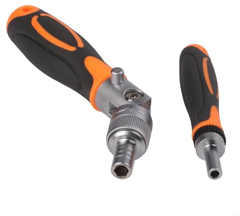 Jeu de tournevis à cliquet 68 en 1 avec rotation multi-angle à 180° pour ordinateur, réparation de vélo, voiture et électronique, localisation à trois positions (orange)
