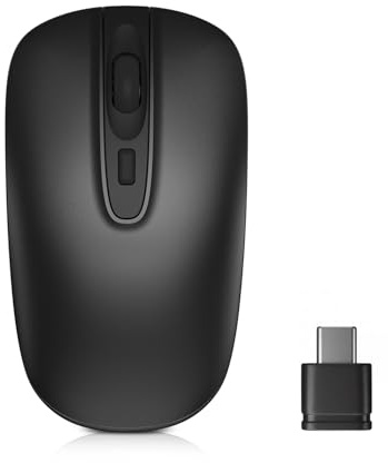cimetech Ratón inalámbrico, ratón USB-C para Ordenador portátil Ratón inalámbrico USB-C Fino y silencioso con Receptor Tipo C. Compatible con PC, portátiles, MacBook y Todos los Dispositivos Tipo C.