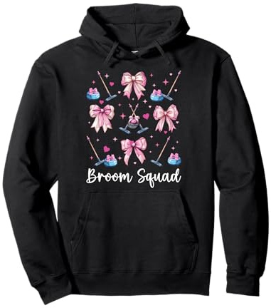 Escoba Escuadrón Curling Stone Jugador Chica Coqueta Arco Sudadera con Capucha