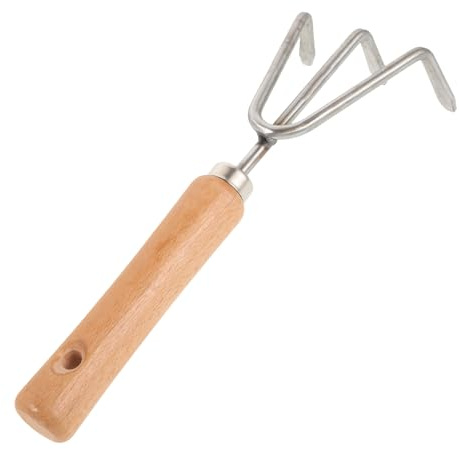 SHINEOFI Râteau de Jardinage à 3 Griffes Multifonction en Acier Haute Dureté, Petit Format Léger pour Plantation, Désherbage et Ameublissement du Sol, Outil Portable pour Jardin et Plein