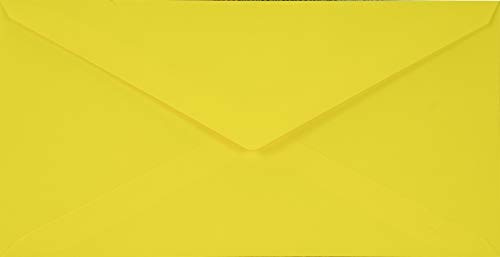 Netuno 100 Kuverts Gelb DIN lang 11x22 cm fein und festlich | 115g Sirio Color Limone · hochwertige gelbe Briefumschläge für Ostern, Geburtstag, Frühling, Einladungen & Einladungskarten