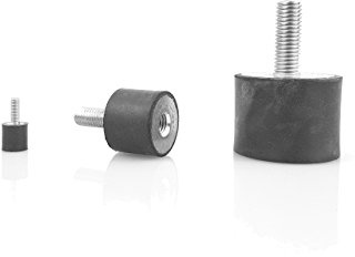 10 x Gummipuffer Typ B Ø10mm 10mm hoch M4 WTB® Gummimetallpuffer mit Innen- und Aussengewinde Metallteile Stahl verzinkt Naturkautschuk Härte 55°Shore