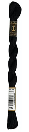 Anchor Perlgarn Stärke 5 4585000-00403 schwarz Stickgarn, 100 % Baumwolle, 5g Strängchen