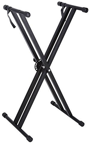 Cocoarm Keyboard Ständer Keyboardständer E-Piano Ständer Tragbare Höhenverstellbar Klappbar Keyboard Stand X-Style Keyboard ständer Doppelstrebig (Schwarz)
