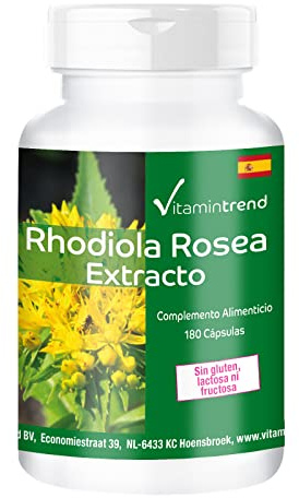 Vitamintrend Extrait de Rhodiola rosea 500 mg, 180 gélules, facile à avaler, hautement dosé, complément alimentaire vegan sans stéarate de magnésium, fabriqué en Allemagne