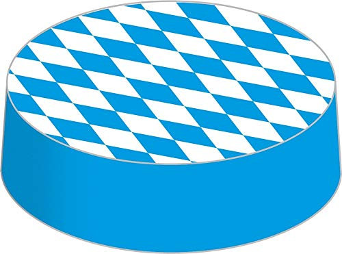 Sovie HORECA Glasabdeckungen Ø 86 mm, 200 Stück – BAYERN/BAVARIA Design mit Blau-Weiß Rautenmuster – Karton Hygienedeckel für Gastronomie, Biergarten und Events