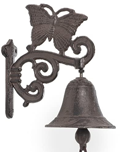 Moritz Türglocke Glocke Schmetterling Deko Insekt Wandglocke Gartendeko Gusseisen Rustikal Antik Design Stil Retro Klingel