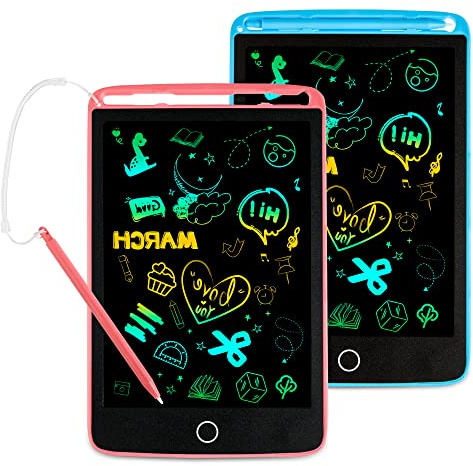 Albert Austin LCD Writing Tablet Pack of 2 Kids Drawing Pad 8.5 Inch Portable Writing Board With Lock And Erase Button Educational Learning Handwriting Doodle LCD Tablet For Kids Girls And Boys Toy