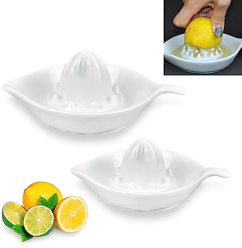Zitronenpresse,Tianher 2 Pcs zitruspresse manuell zitronenpresse Keramik limettenpresse für Zitronen Orange Grapfruit und Zitrusfrüchte