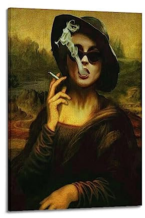 VZRSQZK Imitation Mona Lisa Lustiges Poster, dekoratives Gemälde, Leinwand, Wandposter und Kunstdruck, modernes Familienschlafzimmer-Dekor-Poster, 20 x 30 cm
