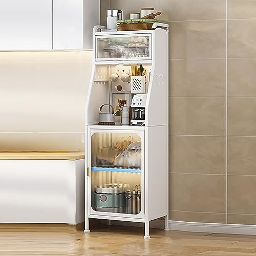 Cxlly Étagère de Rangement à 5 Niveaux, Etagere Cuisine avec Roues et Coussinets de Pied, Meuble Rangement, Étagère Micro-Ondes, Organisateur et desserte de Cuisine (Size : L:50cm/19.7)