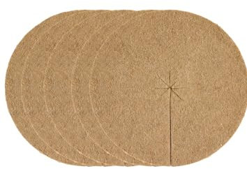 La cordeline 5 Mulchscheiben Ø 60 cm, Jutefilz, 700 g/m² – Schutz für Pflanzen, Unkraut, Gel, natürlich