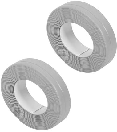 Jieddey Striscia Sigillante Autoadesivo, 2 PCS Striscia di Caulk Nastro Adesivo Impermeabile Muffa Grigio, 2,2 cm * 3,2 m