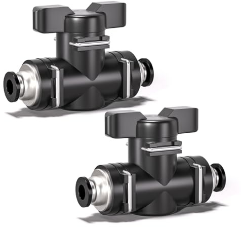 Innfeeltech 10 Stück 8mm schwarz gerade pneumatische Luftstrom Kontrolle Kugelhahn Push-to-Connect Pneumatik Fitting