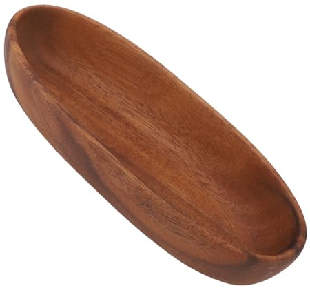 HERCHR Bol En Forme De Bateau, Long Bol à Collation De Fruits En Forme De Bateau, Plateau De Service Décoratif Pour Salade En Bois, Comptoir De Cuisine, Plateau De Service à Dessert Pour la Maison(S)