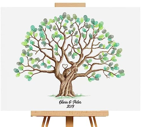 Fingerabdrücke Baum Fingerabdruck Gästebuch Hochzeit Leinwand Unterschrift Poster Fingerabdruck Unterschrift Malerei Wasserdicht Anmeldebuch Für Hochzeitsempfang 30 X 42 cm