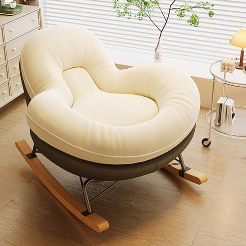 HARELA Schaukelstuhl, Schaukelsessel Lounge, Loungesessel, Relaxsessel Mit Liegefunktion Lesesessel Chair, für Schlafzimmer Wohnzimmer Ecke Veranda, für Innen, Außeneinsatz(Dark Gray)