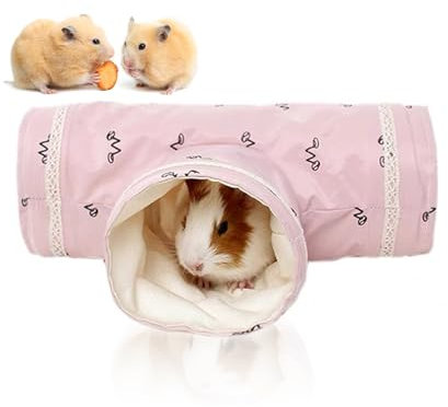 Meerschweinchen Tunnel, Faltbarer Kleintieraktivitätstunnel Spielzeug 3-Wege Meerschweinchen Haus Hamster Tunnel Zubehoer für Chinchilla Ratte Frettchen