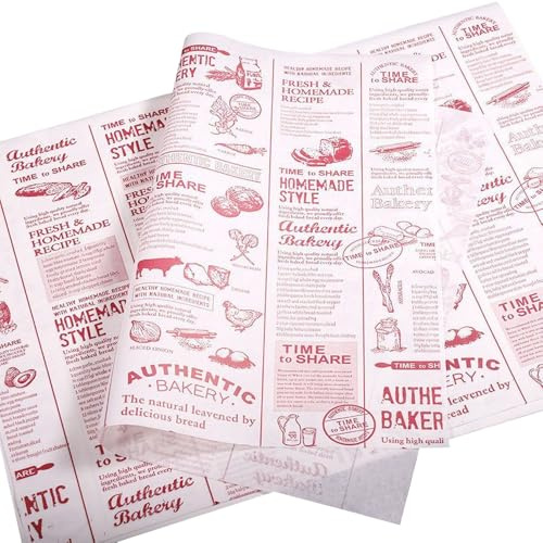 100 Stück Deli Papierblätter, Pommes Papier, 38×25cm | Burger Papier Butcher Paper Fettdicht Speisetüten für Feinkost Pommes Butterbrot
