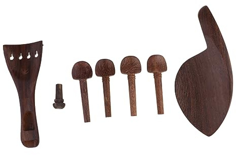 ifundom Holz Saitenhalter für Violine Kinnhalter mit Endknopf und Wirbel Ersatzteile für Geigenzubehör Einfach zu Montieren und Langlebig