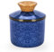 DOWAN Burriera francese con coperchio, campana in ceramica con linea di galleggiamento, per burro fresco, morbido e spalmabile – glassa reattiva blu – 9,7 x 9,7 x 10,9 cm