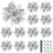 BOFUNX 12Pcs Glitter Poinsettia Artificial Flowers 5.7 Christmas Large Flowers with Clips Stems for Christmas Tree Wreath Christmas Party Decoration (Silver)