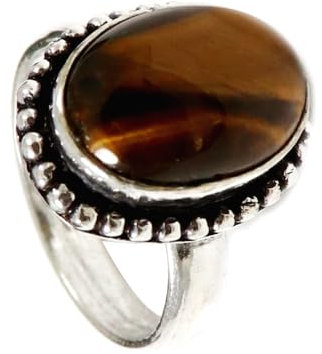 JEWELSTREZORO Bracciale in argento Sterling 925 fatto a mano, gioielli TSR196, 18 (18,5), metallo prezioso Gemma, Occhio di tigre