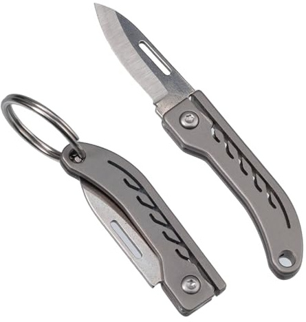 TIKIDESIGN Mini Titan Taschenmesser EDC Utility Knife (Grau)