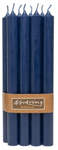 Norring 8 stavljus rustik nattblå 2,2 x 18 cm hög genomfärgad RAL-certifierad