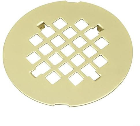 Gettimore Tapa de drenaje redonda de acero inoxidable, filtro de suelo de ducha, antiobstrucción, accesorio de baño (dorado)
