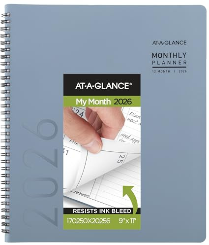 AT-A-GLANCE 2026 Planner, Monthly, 9” x 11”, Large, Contemporary, Drizzle (70250X2026)