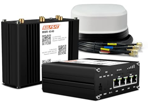 SELFSAT MWR 4540 Routeur Wi-FI 4G Cat 6 jusqu'à 300 Mbps avec antenne SATCO 5G Blanc