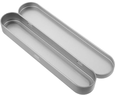 FRCOLOR Aufbewahrungsbox mit Klappdeckel aus Eisen Stilvolle Robuste Multifunktionale Metallbox für Zungenschaber und Pinzetten für Täglichen Gebrauch und Reisen