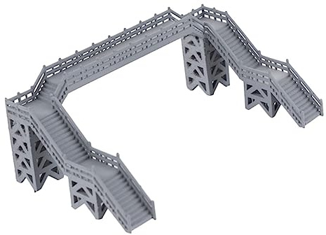 Angoily Maquette De Pont Piéton Miniature 1:87, Décoration Mini Maison, Matériau Solide pour Table De Sable, Accessoire Ornemental pour Modélisme Ferroviaire, Usage Créatif Et Décoration Intérieure
