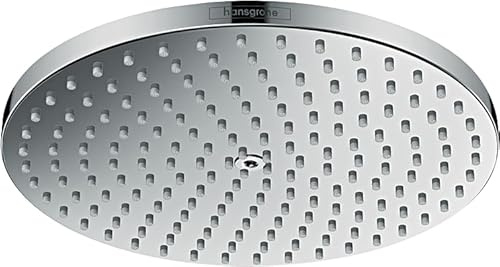hansgrohe Raindance S - wassersparende Kopfbrause (EcoSmart+), Duschbrause (240 mm), Regendusche mit 1 Strahlart (PowderRain) für Wand-/Deckenmontage, Brausekopf mit Antikalk-Funktion, Chrom, 28821000
