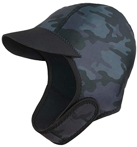 Lahdrhab 2MM Neopren Surfen Beanie Kappe mit Kinnriemen Einstellbare Schnell Trocknende Tauchen Kappe zum Schwimmen Surfen