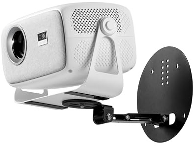 beautiebeam Projektorhalter Tragbarer Faltbarer,Multidirektional verstellbar, 1/4 Zoll Universalschraube, Maximallast 5KG, Für Decke/Wand/Schreibtisch, 0-180° Frei Drehbar