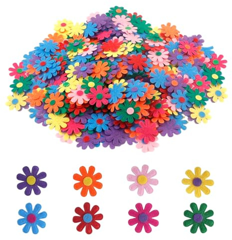 UCFBWO 400 Stück Filzblumen Deko Bunte Stoff Blümchen Stoff Blumen 2,8cm | Filz Blüten Filz Blumen Streublumen Deko Streudeko Stoffblumen für DIY Handwerk Basteln Kunsthandwerk Grußkartenzubehör