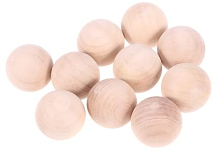 Uonlytech 10 Pezzi Sfere in Legno Naturale Rotonde per Bricolage, Superficie Liscia e Scrivibile, Palla in Legno Tondo Khaki per Progetti Fai da Te