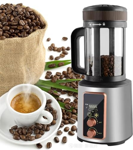 Machine à torréfacteur pour un usage domestique, torréfaction à air chaud avec minuteur, capacité de 100 g à 400 g, verre épais transparent
