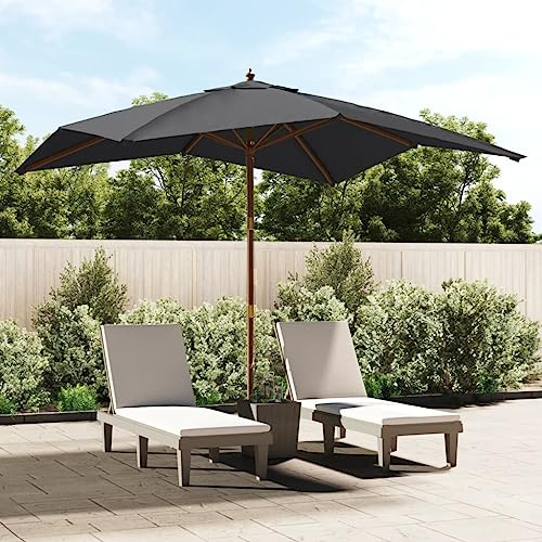 Générique Parasol de Jardin avec mât en Bois Noir 300x300x273 cm,Maison & Jardin,Pelouses & Jardins,Vie en extérieur,Parasols & voiles d'ombrage,Noir,11.6 KG,363197