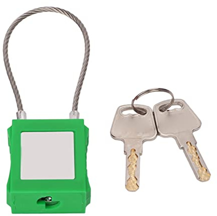 QANYEGN Lockout Tagout Lock, Lockout Tagout Steel Cable Locks with 8 Keys, 85mm Shackle Cable Padlock for Shutdowns, Equipment Isolation (Green)