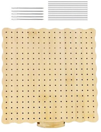 Tavoletta per Bloccaggio All'uncinetto con Spilli, Tavola Quadrata per Bloccaggio all'Uncinetto con 10 Spilli Inclusi, Forniture per Uncinetto Fatte a Mano per Donne Zie Nonne Mogli Figlie e Fidanzate