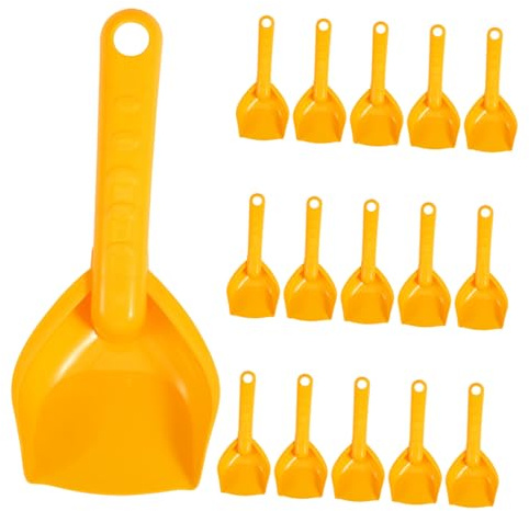 Toddmomy 16 Pièces Mini Pelle de Plage Plastique Orange de Pelles pour Garçon Fille Jouets de Sable Polyvalents pour Jardin Plage Neige et Jeux Extérieurs