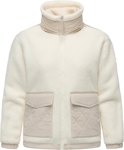 Ragwear Damen Teddy-Fleecejacke leichte Winterjacke Plüschjacke mit hohem Stehkragen Arctika II XS-XXL